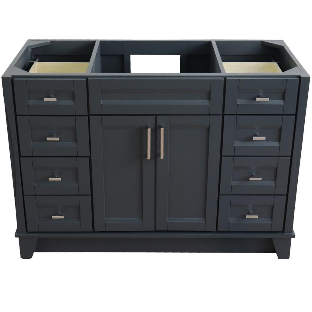 Bellaterra Home, Terni 48" Dark Gray Single Vanity, Cabinet Only, Cabinet Only (No Top)#top-options_cabinet-only-(no-top)-top