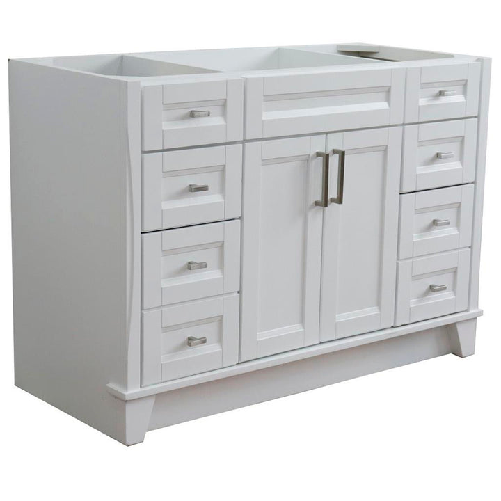 Bellaterra Home, Terni 48" White Single Vanity, Cabinet Only, Cabinet Only (No Top)#top-options_cabinet-only-(no-top)-top