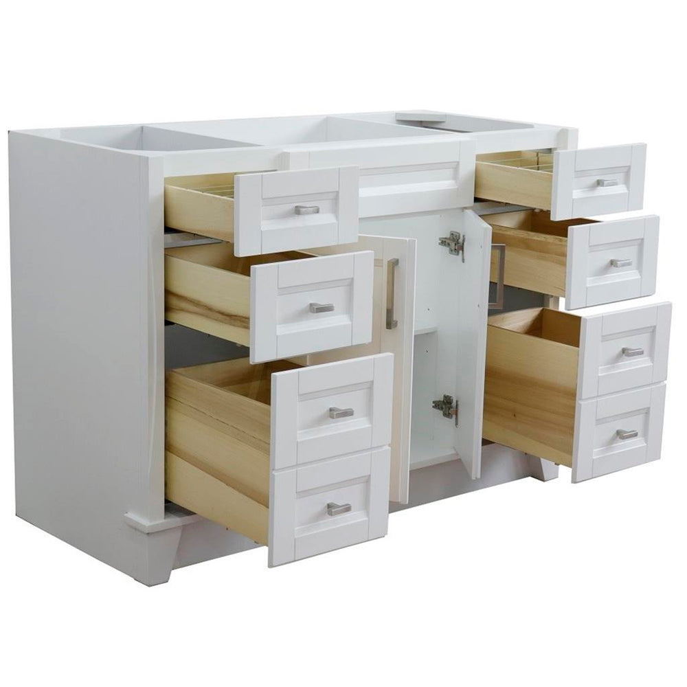 Bellaterra Home, Terni 48" White Single Vanity, Cabinet Only, Cabinet Only (No Top)#top-options_cabinet-only-(no-top)-top