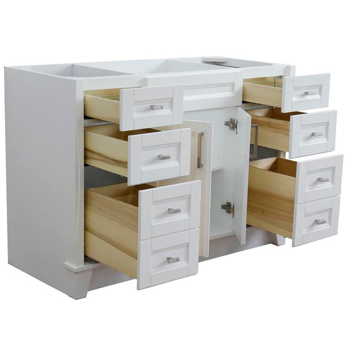 Bellaterra Home, Terni 48" White Single Vanity, Cabinet Only, Cabinet Only (No Top)#top-options_cabinet-only-(no-top)-top