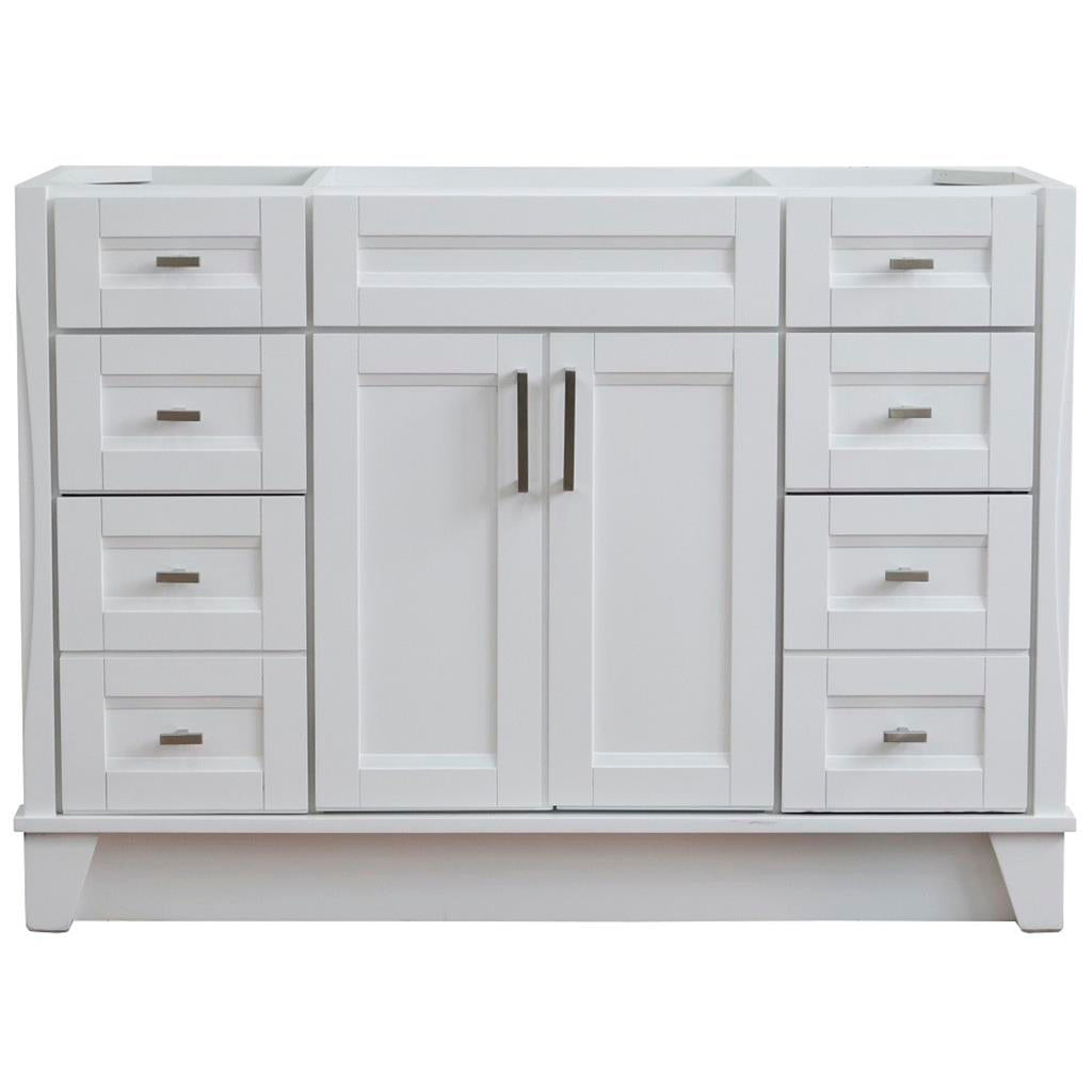 Bellaterra Home, Terni 48" White Single Vanity, Cabinet Only, Cabinet Only (No Top)#top-options_cabinet-only-(no-top)-top
