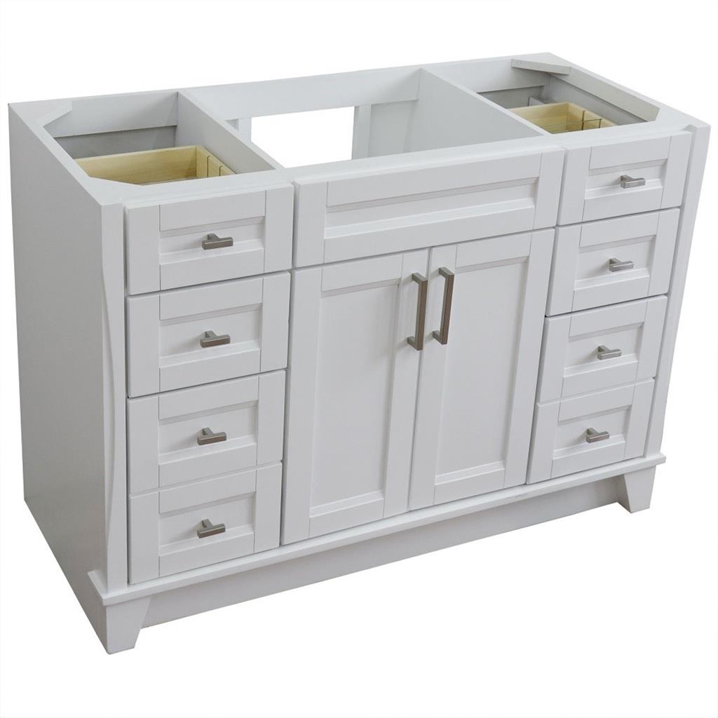 Bellaterra Home, Terni 48" White Single Vanity, Cabinet Only, Cabinet Only (No Top)#top-options_cabinet-only-(no-top)-top
