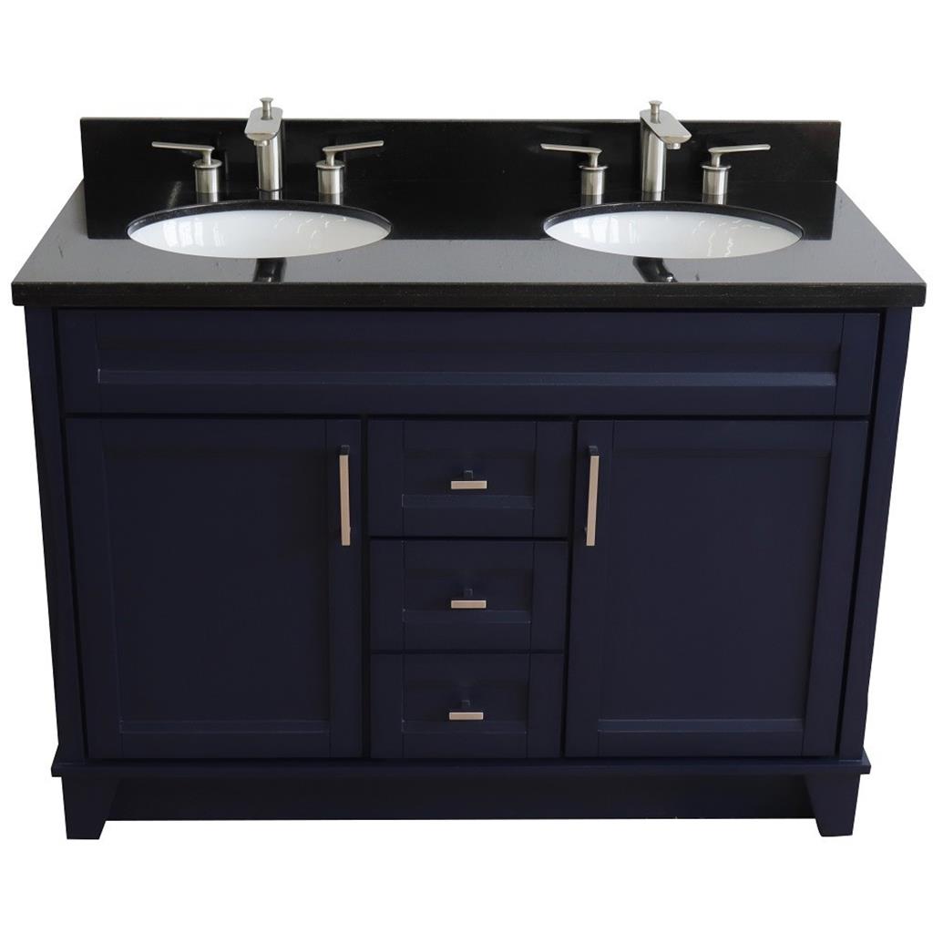 Bellaterra Home, Terni 49" Blue Double Vanity, Oval Sink, Black Galaxy Granite#top-options_black-galaxy-granite-top