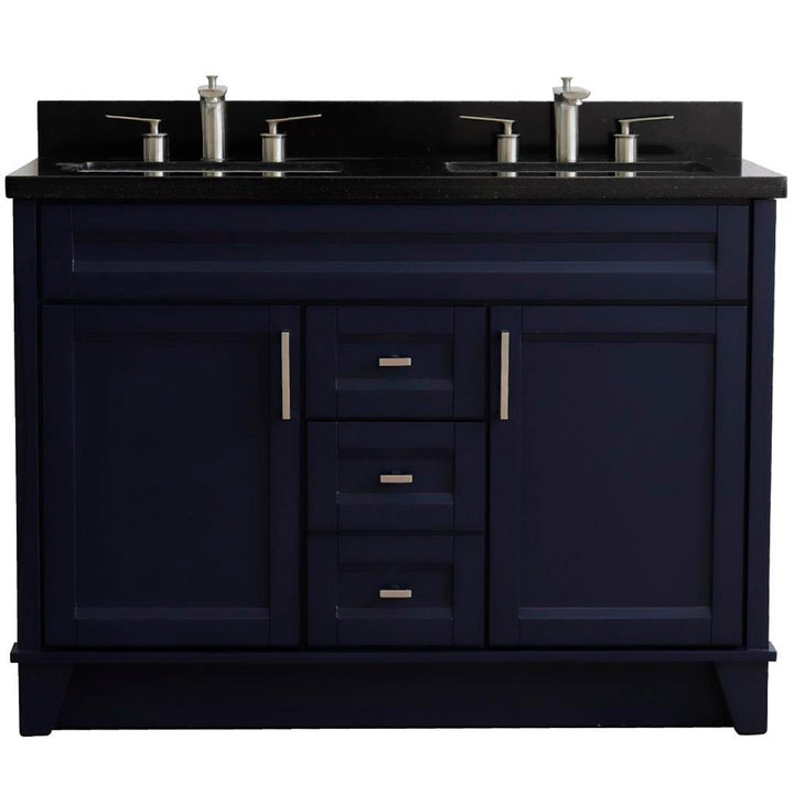 Bellaterra Home, Terni 49" Blue Double Vanity, Rectangle Sink, Black Galaxy Granite#top-options_black-galaxy-granite-top