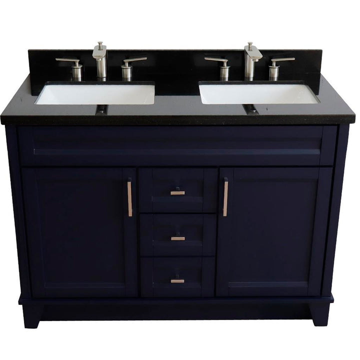 Bellaterra Home, Terni 49" Blue Double Vanity, Rectangle Sink, Black Galaxy Granite#top-options_black-galaxy-granite-top