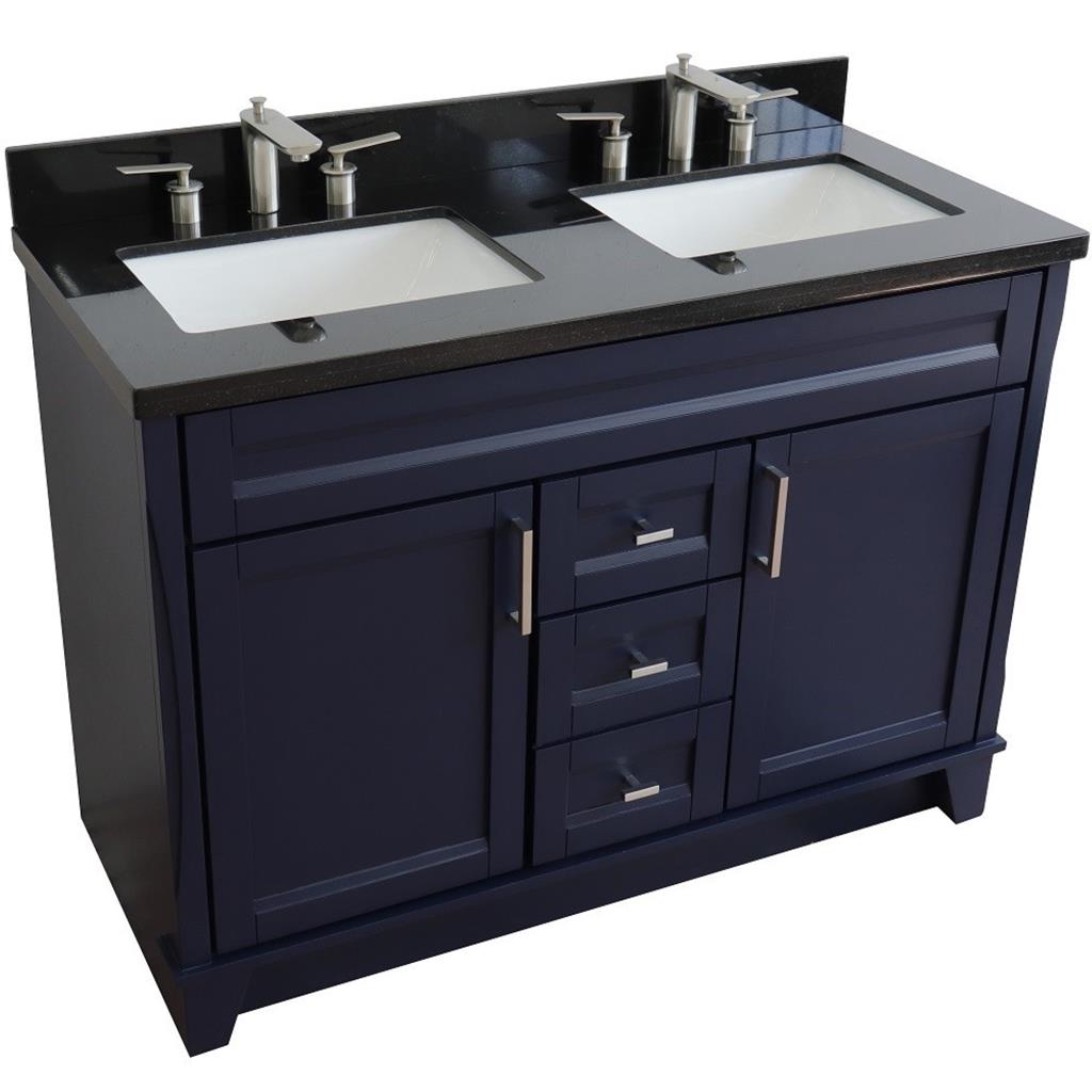 Bellaterra Home, Terni 49" Blue Double Vanity, Rectangle Sink, Black Galaxy Granite#top-options_black-galaxy-granite-top