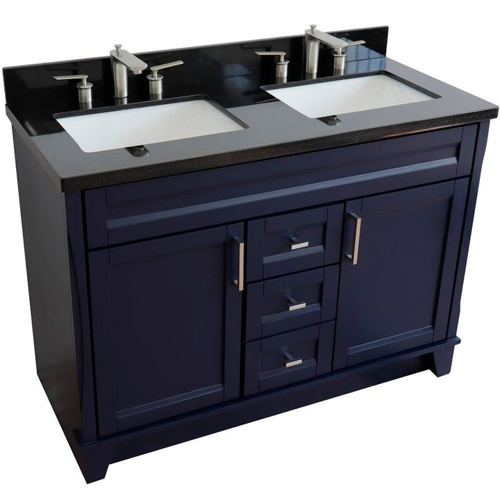 Bellaterra Home, Terni 49" Blue Double Vanity, Rectangle Sink, Black Galaxy Granite#top-options_black-galaxy-granite-top