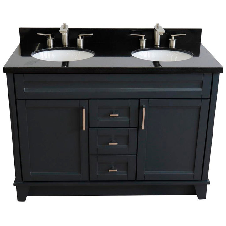 Bellaterra Home, Terni 49" Dark Gray Double Vanity, Oval Sink, Black Galaxy Granite#top-options_black-galaxy-granite-top