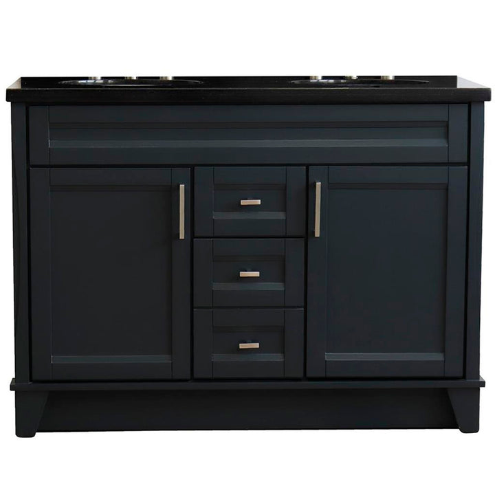 Bellaterra Home, Terni 49" Dark Gray Double Vanity, Oval Sink, Black Galaxy Granite#top-options_black-galaxy-granite-top