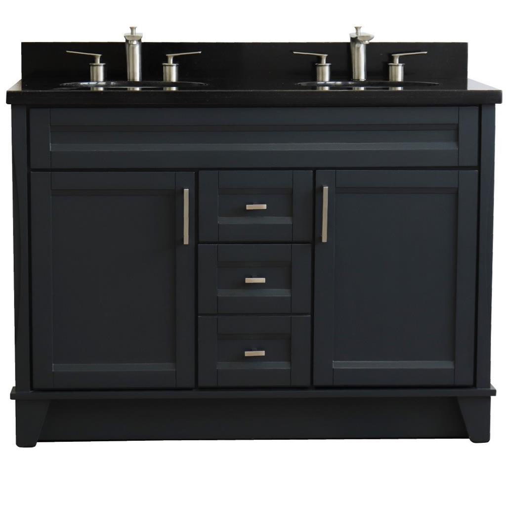 Bellaterra Home, Terni 49" Dark Gray Double Vanity, Oval Sink, Black Galaxy Granite#top-options_black-galaxy-granite-top