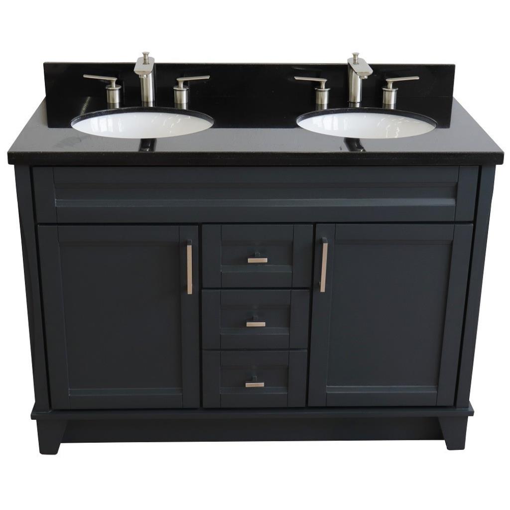 Bellaterra Home, Terni 49" Dark Gray Double Vanity, Oval Sink, Black Galaxy Granite#top-options_black-galaxy-granite-top