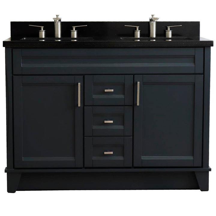 Bellaterra Home, Terni 49" Dark Gray Double Vanity, Rectangle Sink, Black Galaxy Granite#top-options_black-galaxy-granite-top