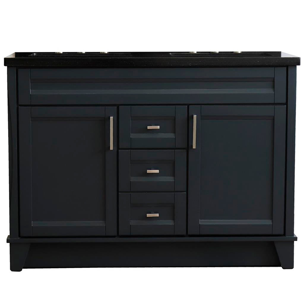 Bellaterra Home, Terni 49" Dark Gray Double Vanity, Rectangle Sink, Black Galaxy Granite#top-options_black-galaxy-granite-top