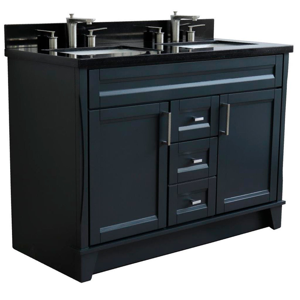 Bellaterra Home, Terni 49" Dark Gray Double Vanity, Rectangle Sink, Black Galaxy Granite#top-options_black-galaxy-granite-top
