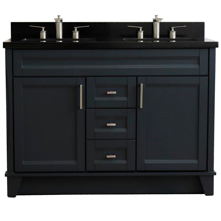 Bellaterra Home, Terni 49" Dark Gray Double Vanity, Rectangle Sink, Black Galaxy Granite#top-options_black-galaxy-granite-top