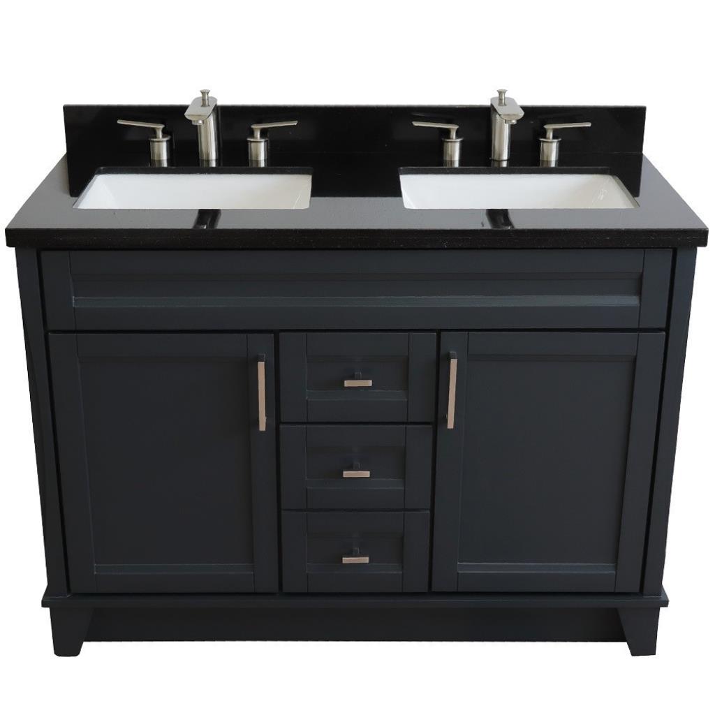 Bellaterra Home, Terni 49" Dark Gray Double Vanity, Rectangle Sink, Black Galaxy Granite#top-options_black-galaxy-granite-top