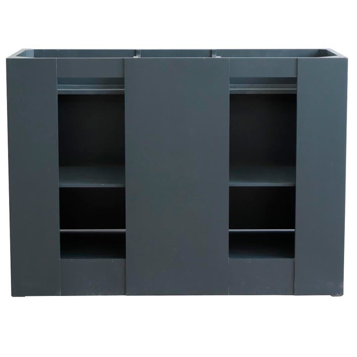 Bellaterra Home, Terni 49" Dark Gray Double Vanity, Oval Sink, Gray Granite#top-options_gray-granite-top