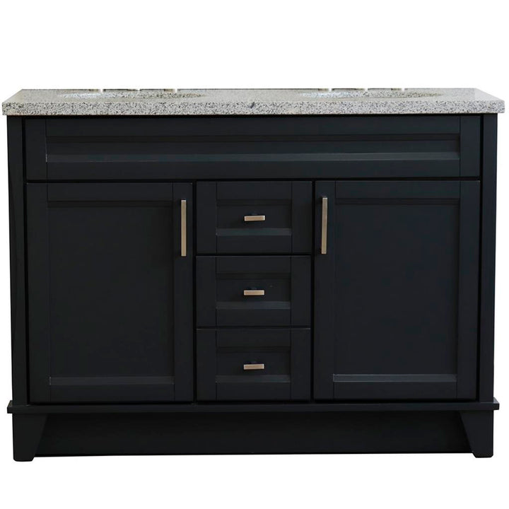 Bellaterra Home, Terni 49" Dark Gray Double Vanity, Oval Sink, Gray Granite#top-options_gray-granite-top