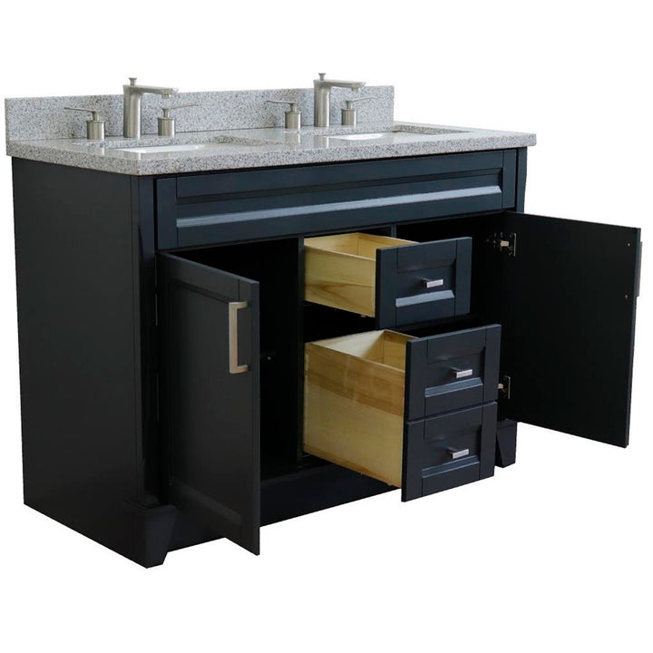 Bellaterra Home, Terni 49" Dark Gray Double Vanity, Rectangle Sink, Gray Granite#top-options_gray-granite-top