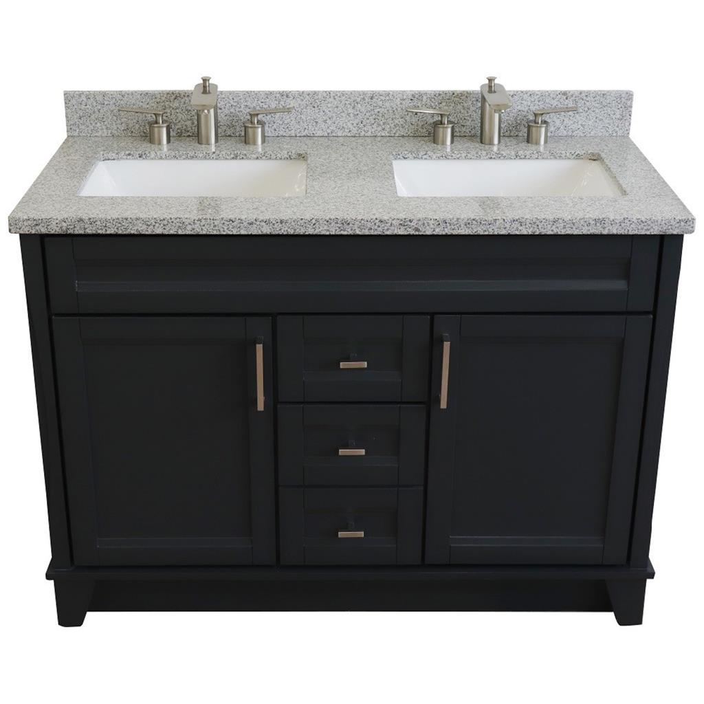 Bellaterra Home, Terni 49" Dark Gray Double Vanity, Rectangle Sink, Gray Granite#top-options_gray-granite-top