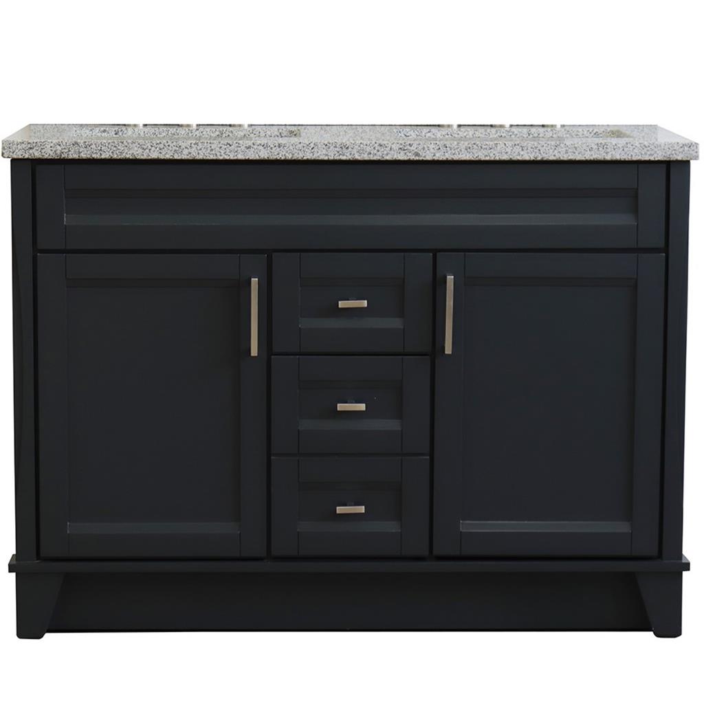 Bellaterra Home, Terni 49" Dark Gray Double Vanity, Rectangle Sink, Gray Granite#top-options_gray-granite-top