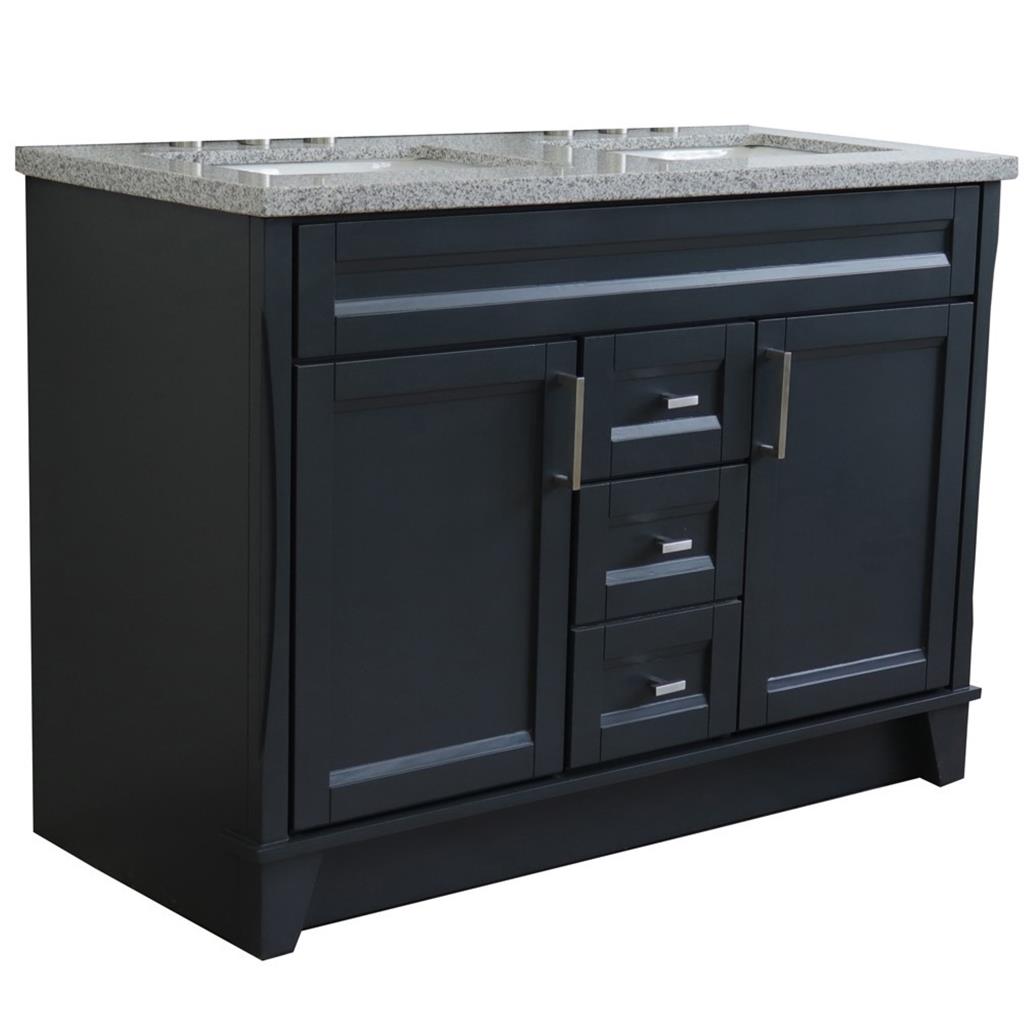 Bellaterra Home, Terni 49" Dark Gray Double Vanity, Rectangle Sink, Gray Granite#top-options_gray-granite-top