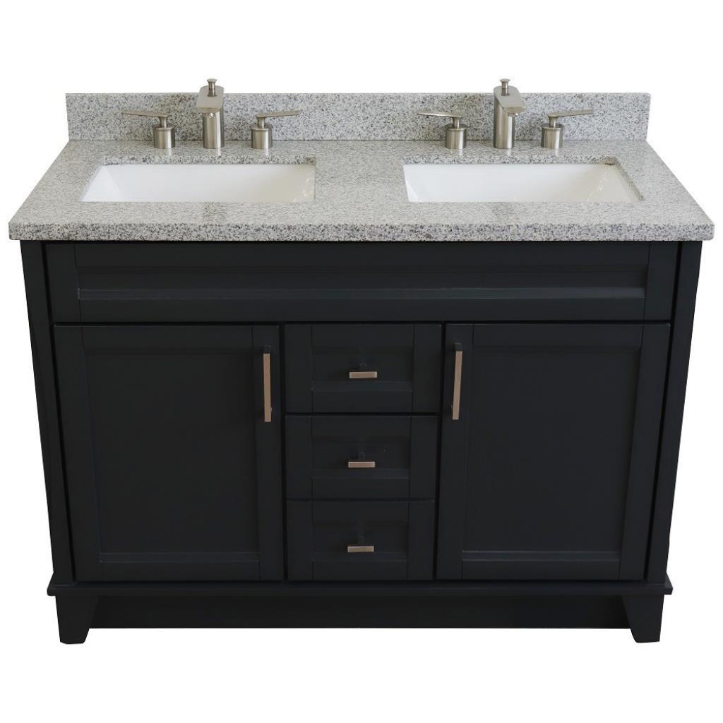 Bellaterra Home, Terni 49" Dark Gray Double Vanity, Rectangle Sink, Gray Granite#top-options_gray-granite-top