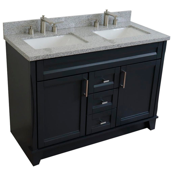 Bellaterra Home, Terni 49" Dark Gray Double Vanity, Rectangle Sink, Gray Granite#top-options_gray-granite-top