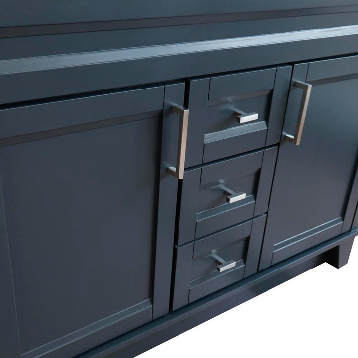 Bellaterra Home, Terni 49" Dark Gray Double Vanity, Rectangle Sink, White Quartz#top-options_white-quartz-top