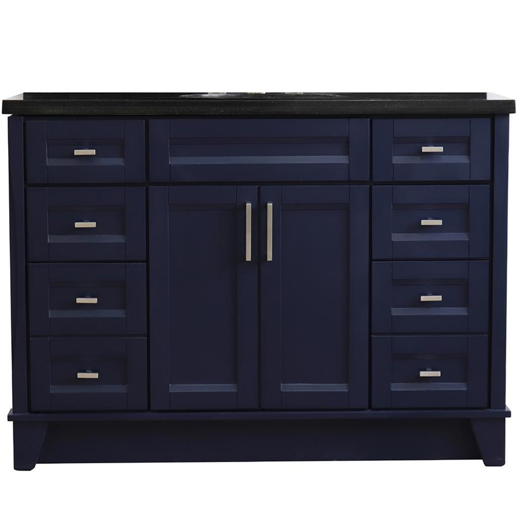 Bellaterra Home, Terni 49" Blue Single Vanity, Oval Sink, Black Galaxy Granite#top-options_black-galaxy-granite-top