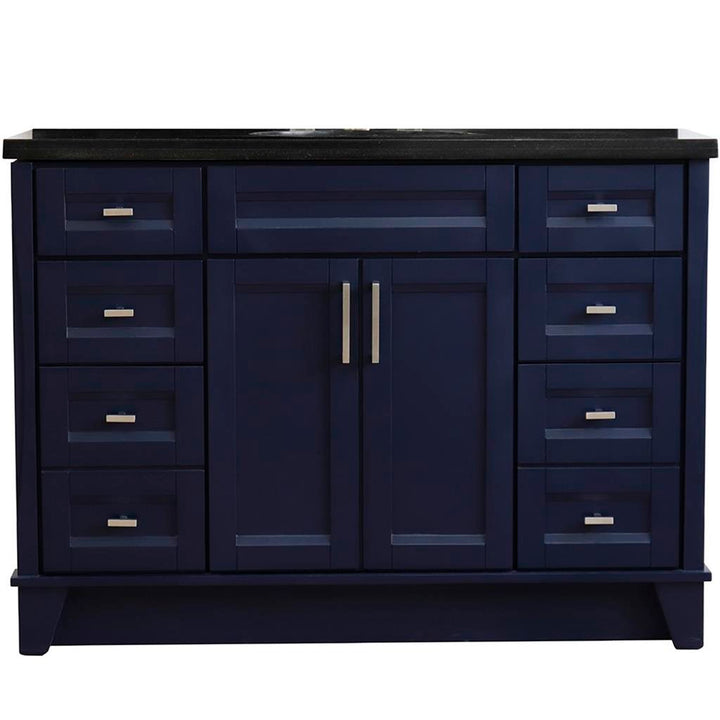 Bellaterra Home, Terni 49" Blue Single Vanity, Oval Sink, Black Galaxy Granite#top-options_black-galaxy-granite-top
