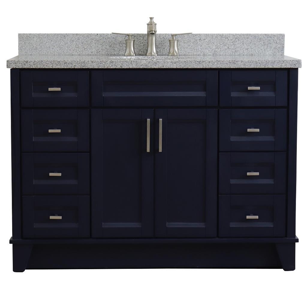 Bellaterra Home, Terni 49" Blue Single Vanity, Oval Sink, Gray Granite#top-options_gray-granite-top