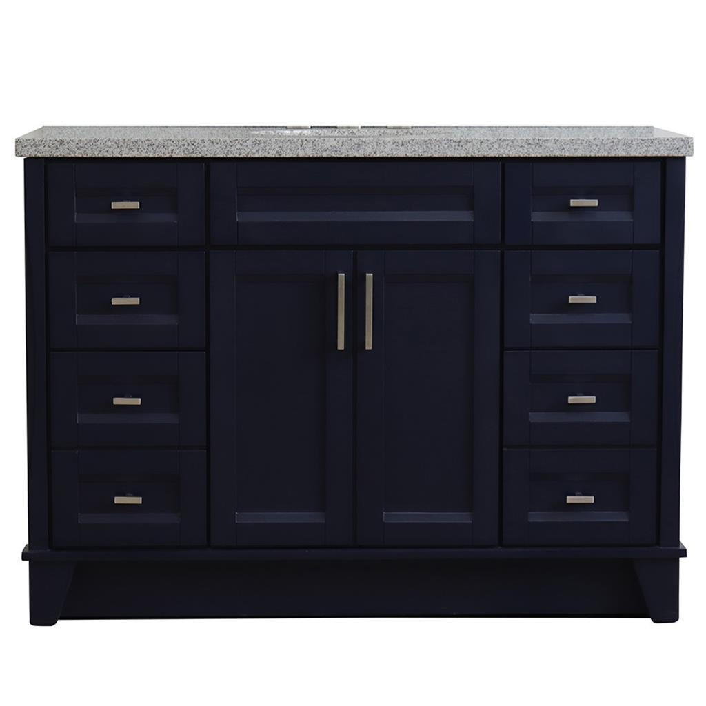 Bellaterra Home, Terni 49" Blue Single Vanity, Oval Sink, Gray Granite#top-options_gray-granite-top