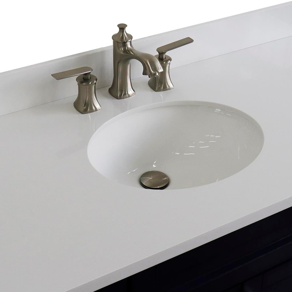 Bellaterra Home, Terni 49" Blue Single Vanity, Oval Sink, White Quartz#top-options_white-quartz-top