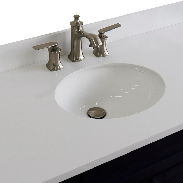 Bellaterra Home, Terni 49" Blue Single Vanity, Oval Sink, White Quartz#top-options_white-quartz-top