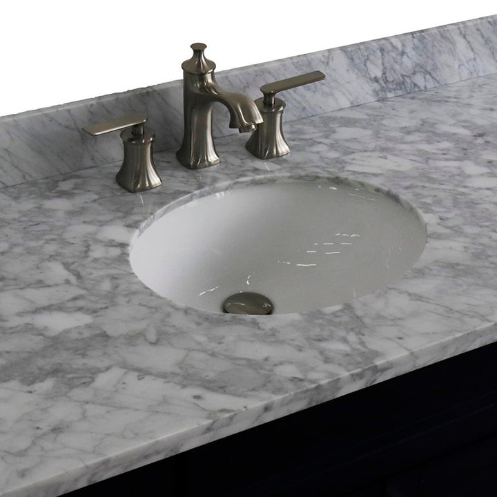 Bellaterra Home, Terni 49" Blue Single Vanity, Oval Sink, White Carrara Marble#top-options_white-carrara-marble-top