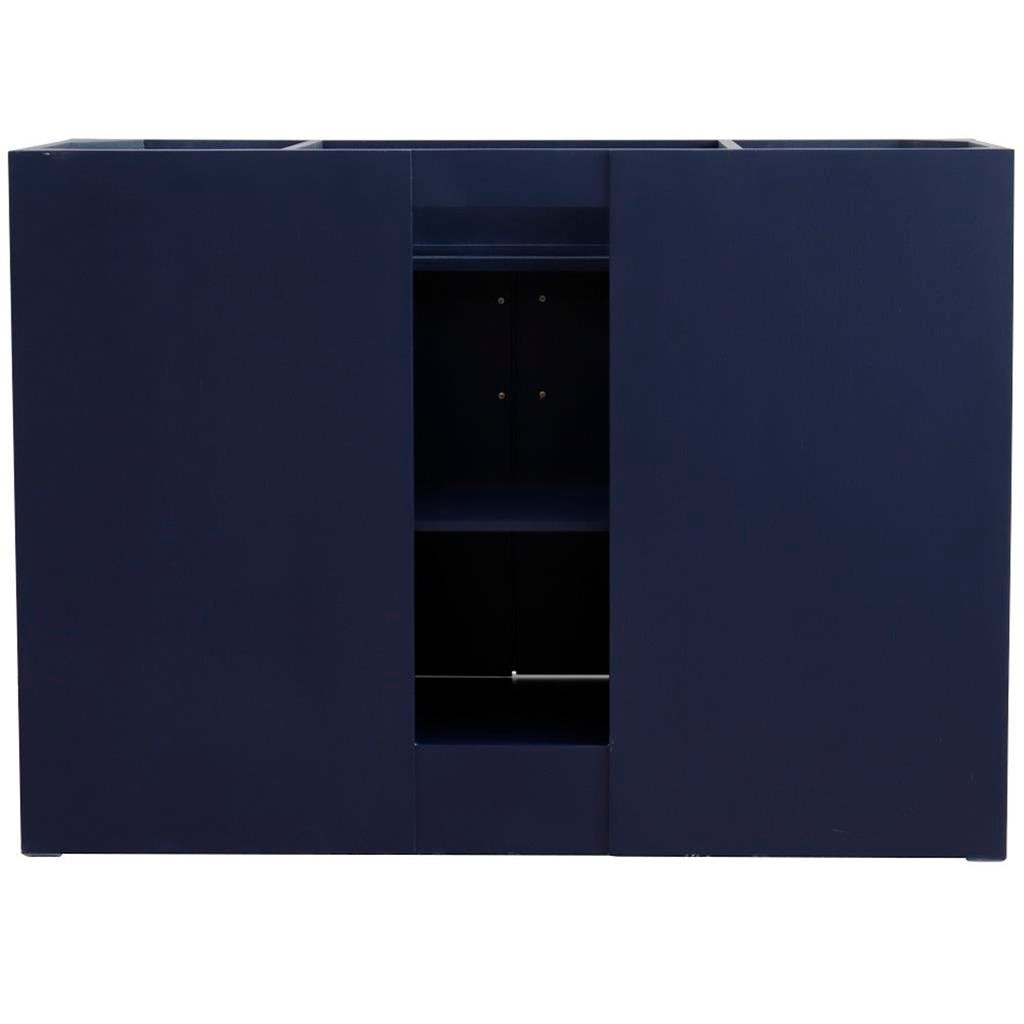 Bellaterra Home, Terni 49" Blue Single Vanity, Oval Sink, White Carrara Marble#top-options_white-carrara-marble-top