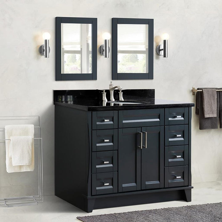Bellaterra Home, Terni 49" Dark Gray Single Vanity, Oval Sink, Black Galaxy Granite#top-options_black-galaxy-granite-top