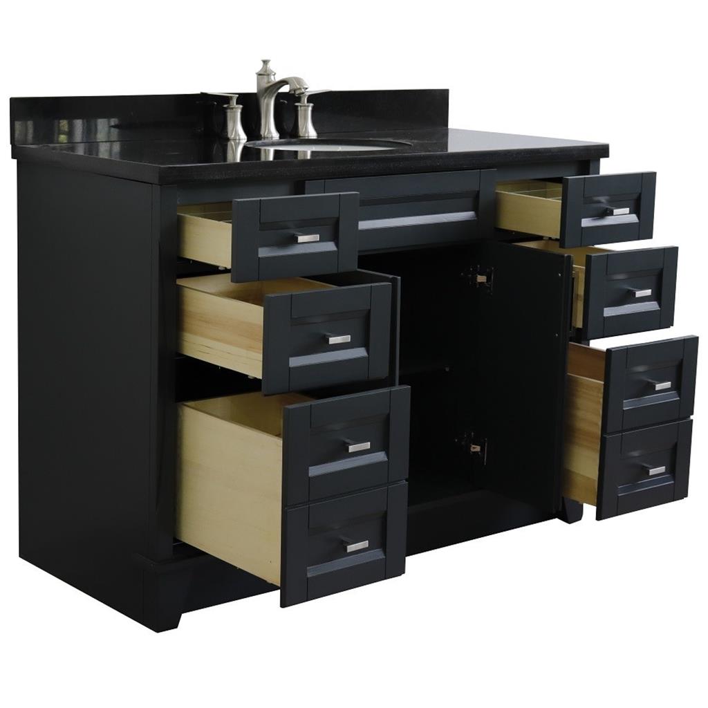 Bellaterra Home, Terni 49" Dark Gray Single Vanity, Oval Sink, Black Galaxy Granite#top-options_black-galaxy-granite-top