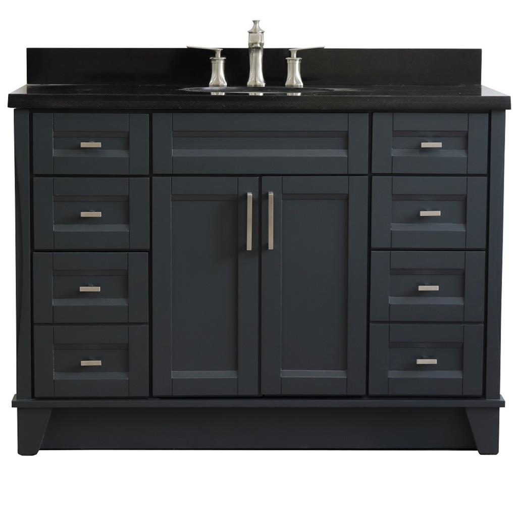 Bellaterra Home, Terni 49" Dark Gray Single Vanity, Oval Sink, Black Galaxy Granite#top-options_black-galaxy-granite-top