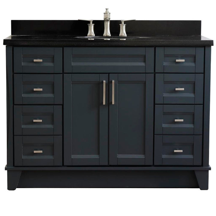 Bellaterra Home, Terni 49" Dark Gray Single Vanity, Oval Sink, Black Galaxy Granite#top-options_black-galaxy-granite-top
