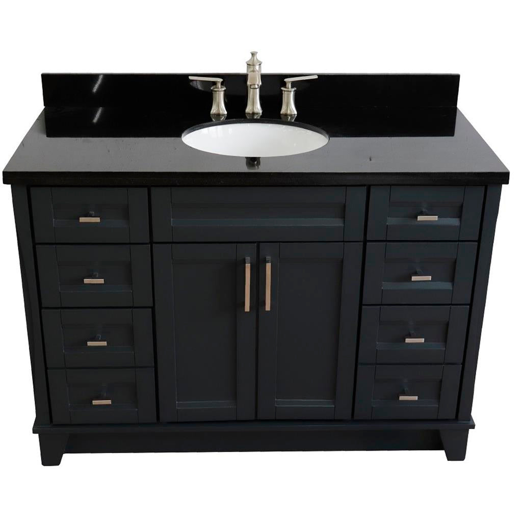 Bellaterra Home, Terni 49" Dark Gray Single Vanity, Oval Sink, Black Galaxy Granite#top-options_black-galaxy-granite-top