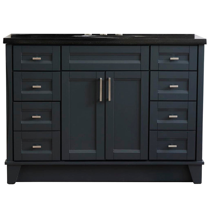 Bellaterra Home, Terni 49" Dark Gray Single Vanity, Oval Sink, Black Galaxy Granite#top-options_black-galaxy-granite-top