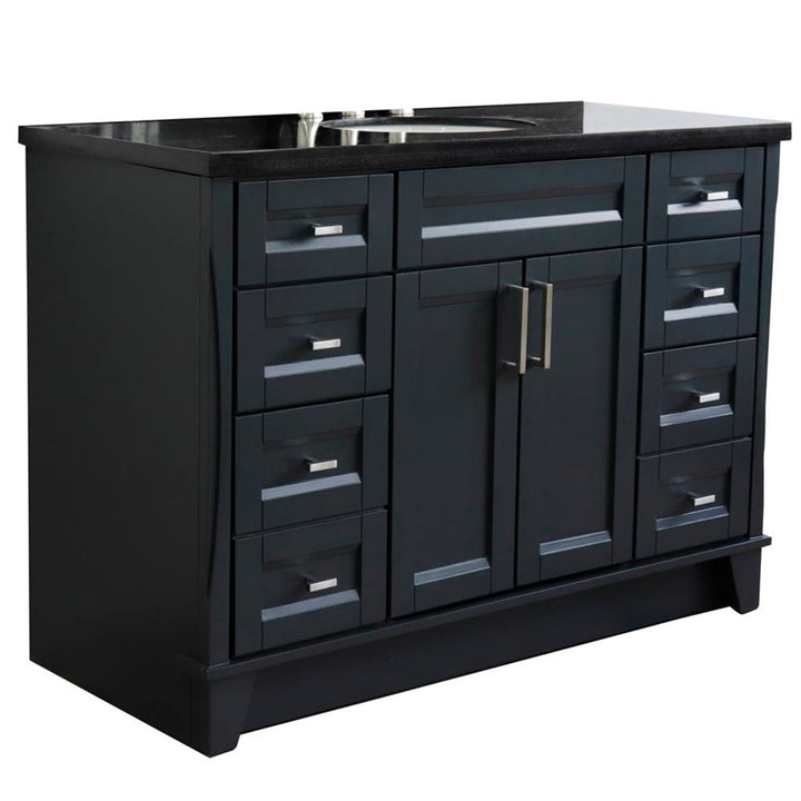 Bellaterra Home, Terni 49" Dark Gray Single Vanity, Oval Sink, Black Galaxy Granite#top-options_black-galaxy-granite-top