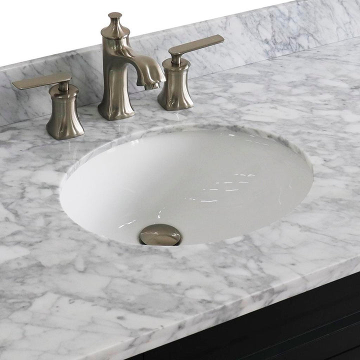 Bellaterra Home, Terni 49" Dark Gray Single Vanity, Oval Sink, White Carrara Marble#top-options_white-carrara-marble-top