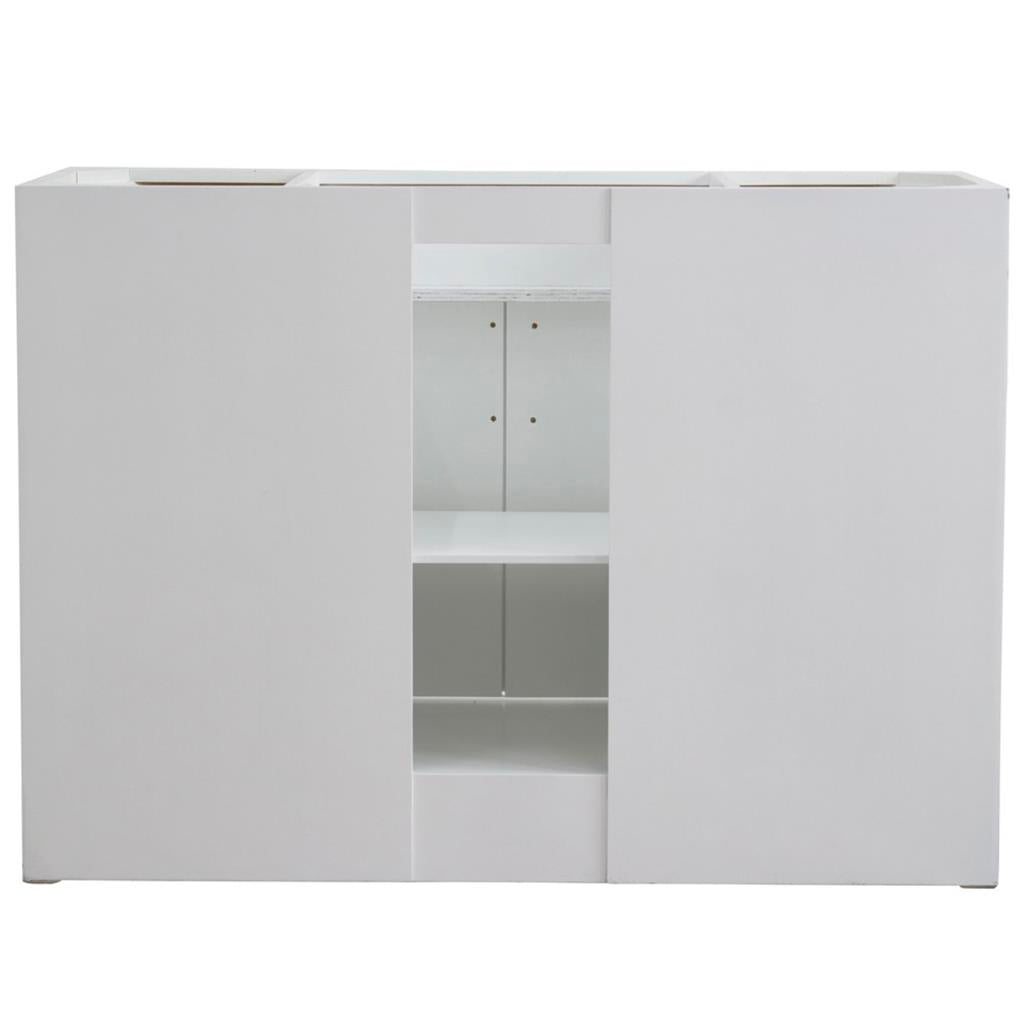 Bellaterra Home, Terni 49" White Single Vanity, Oval Sink, Gray Granite#top-options_gray-granite-top
