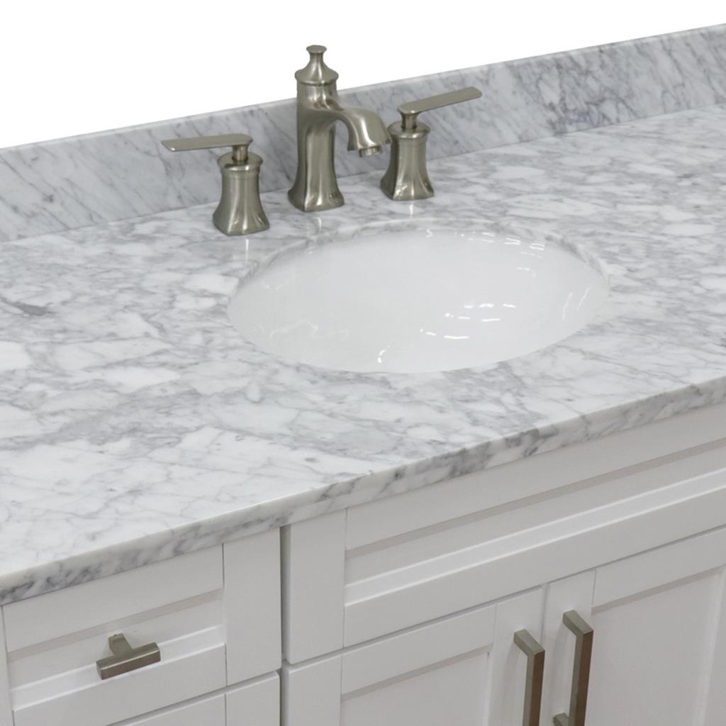 Bellaterra Home, Terni 49" White Single Vanity, Oval Sink, White Carrara Marble#top-options_white-carrara-marble-top