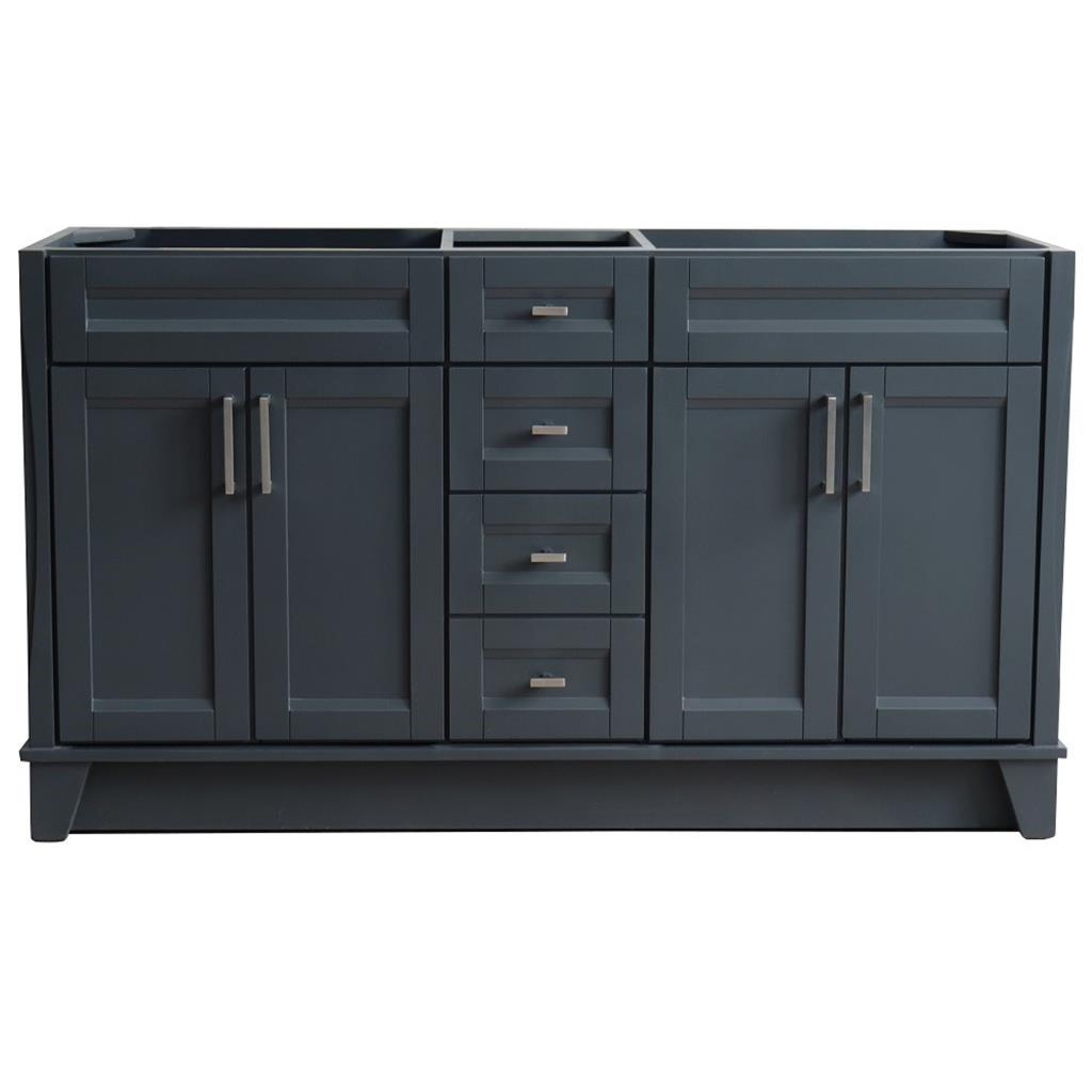 Bellaterra Home, Terni 60" Dark Gray Double Vanity, Cabinet Only, Cabinet Only (No Top)#top-options_cabinet-only-(no-top)-top