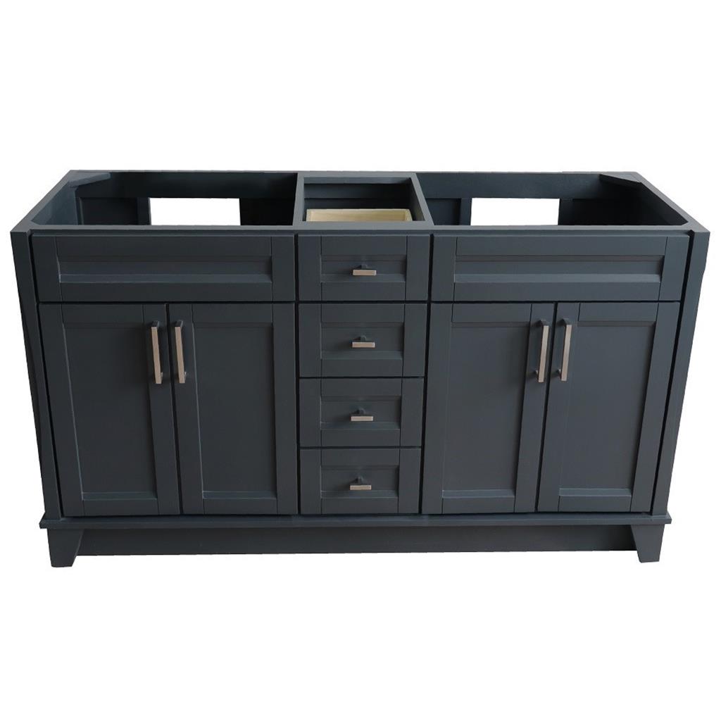 Bellaterra Home, Terni 60" Dark Gray Double Vanity, Cabinet Only, Cabinet Only (No Top)#top-options_cabinet-only-(no-top)-top