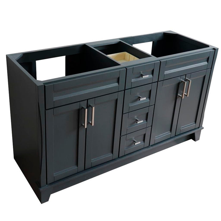 Bellaterra Home, Terni 60" Dark Gray Double Vanity, Cabinet Only, Cabinet Only (No Top)#top-options_cabinet-only-(no-top)-top